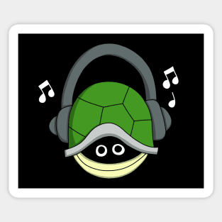 Turtle in Shell with Headphones Sticker